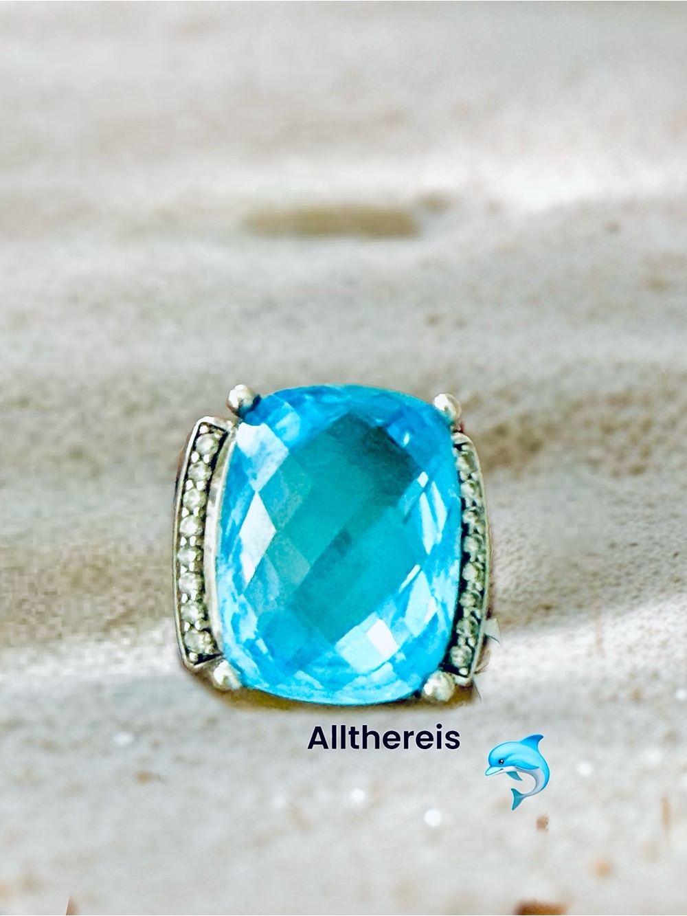 David Yurman Wheaton Blue Topaz Ring 5 1/2 - Picture 7 of 16